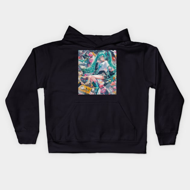 Hatsune Miku Kids Hoodie by Prossori